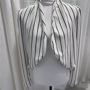 SHEIN Black and White Striped Blazer